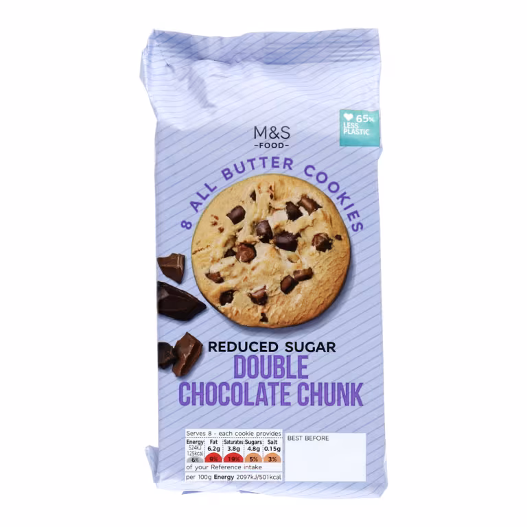 M&S All Butter Reduced Sugar Double Chocolate Chunk Cookies