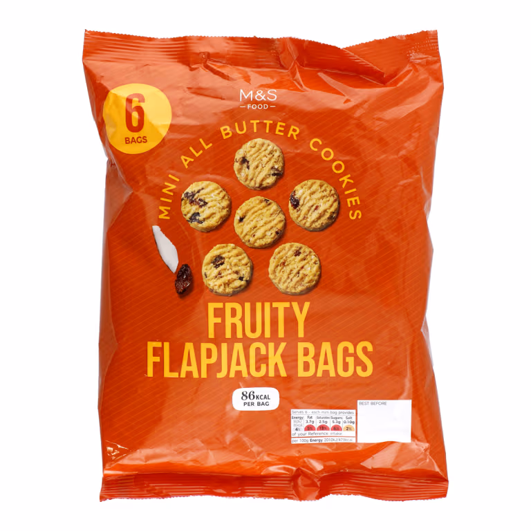 M&S All Butter Mini Fruity Flapjack Cookie Bags
