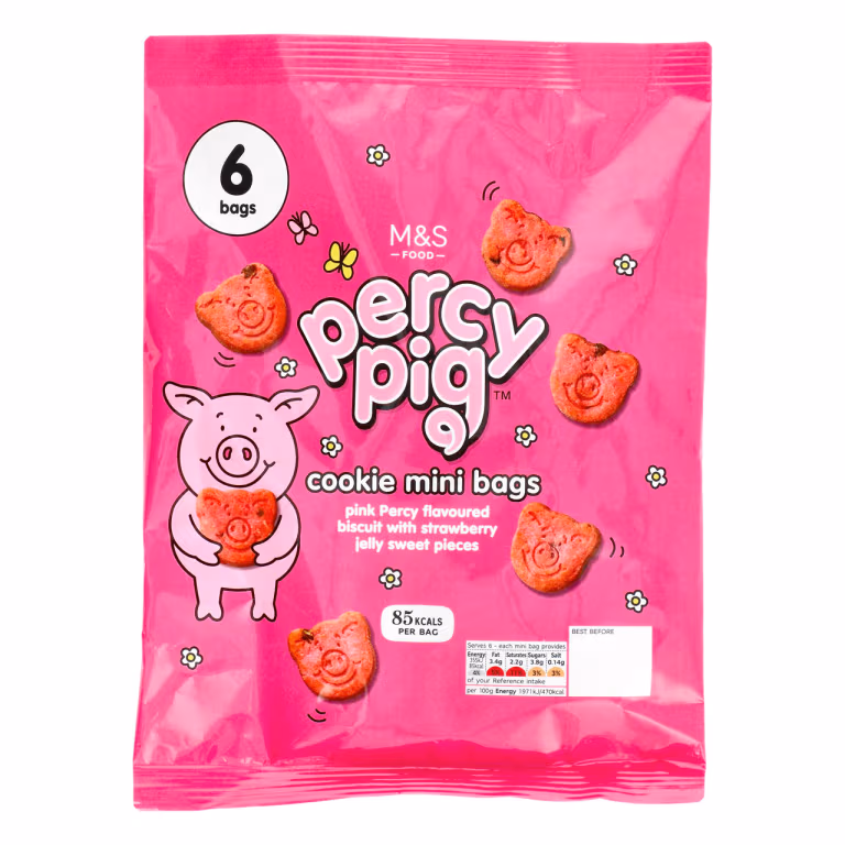 M&S All Butter Mini Percy Pig Cookie Bags