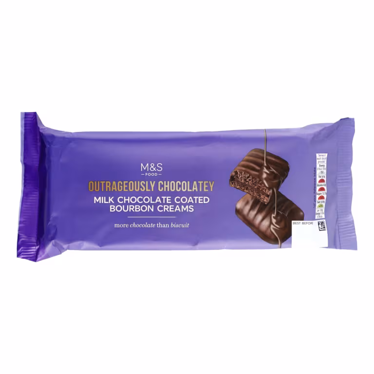 M&S Outrageously Chocolatey Milk Chocolate Coated Bourbon Creams