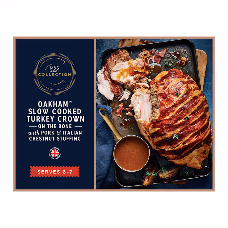 M&S Collection British Oakham Slow Cooked Turkey Crown with Bacon and Stuffing
