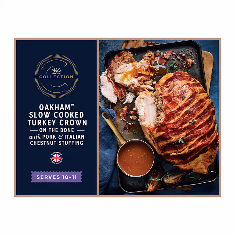 M&S Collection British Oakham Slow Cooked Turkey Crown with Bacon and Stuffing