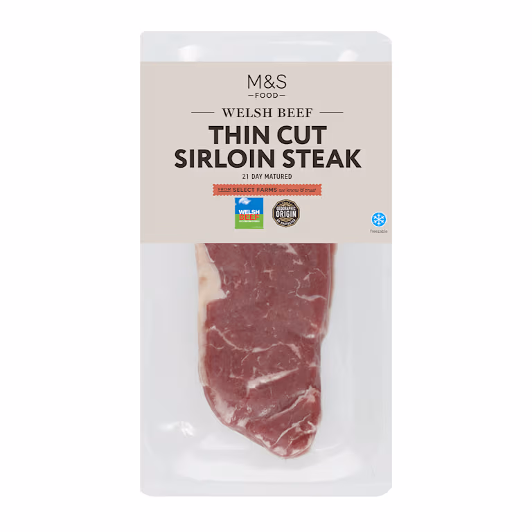 M&S Welsh Beef Thin Cut Sirloin Steak