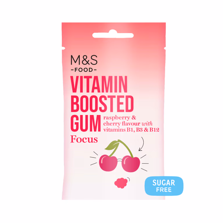 M&S Raspberry and Cherry Flavour Vitamin Boosted Gum