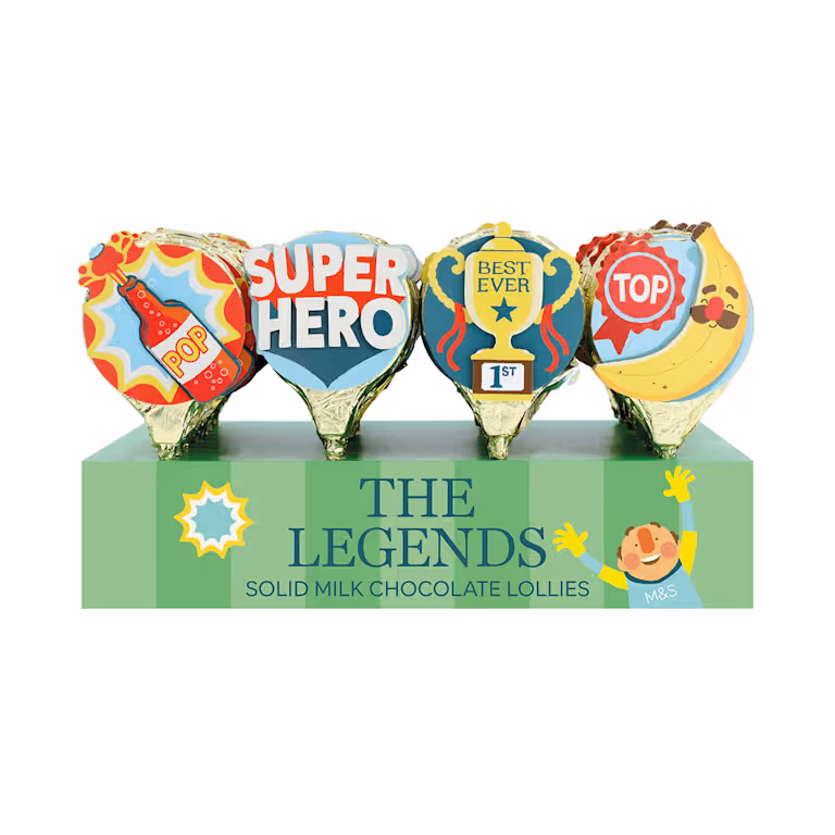 M&S The Legends Solid Milk Chocolate Lollies