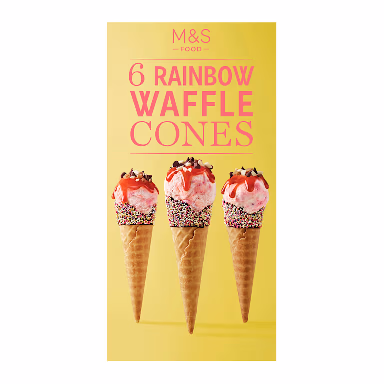 M&S Rainbow Waffle Cones