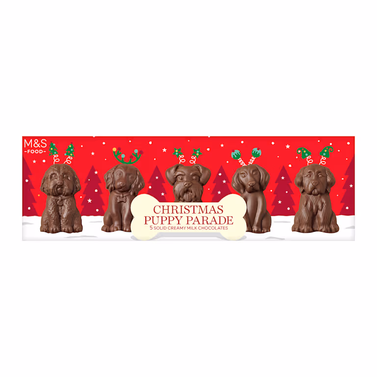 M&S Christmas Puppy Parade Milk Chocolate Shapes