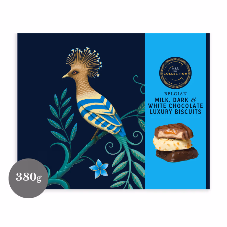 M&S Belgian Milk, Dark & White Chocolate Luxury Biscuits