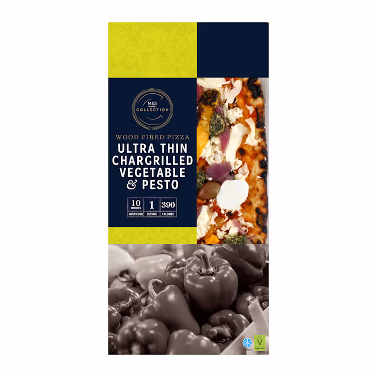 M&S Collection Ultra Thin Chargrilled Vegetable and Pesto Pizza