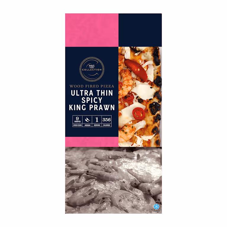 M&S Ultra Thin Spicy King Prawn Pizza