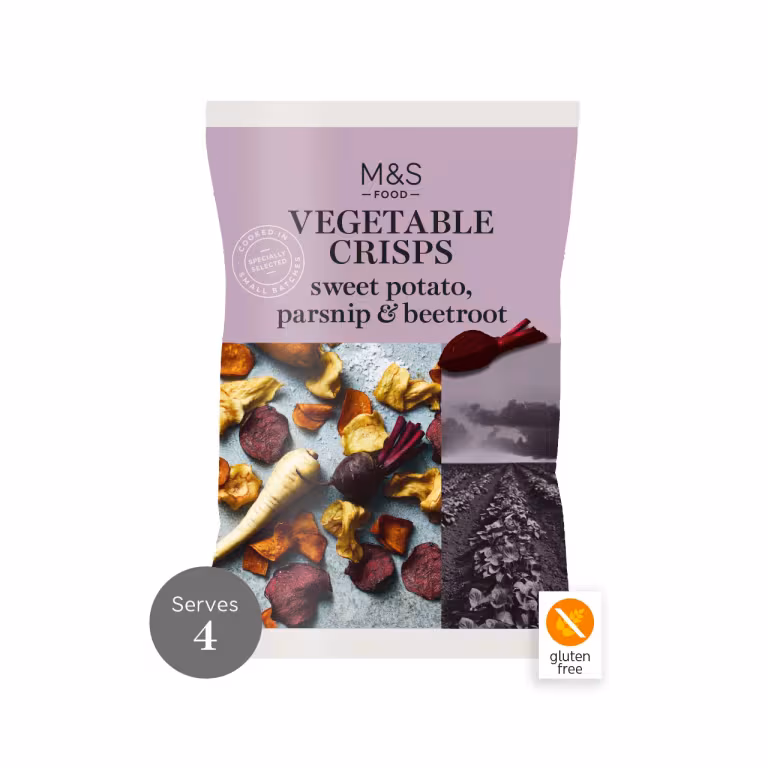 M&S Sweet Potato, Parsnip and Beetroot Vegetable Crisps