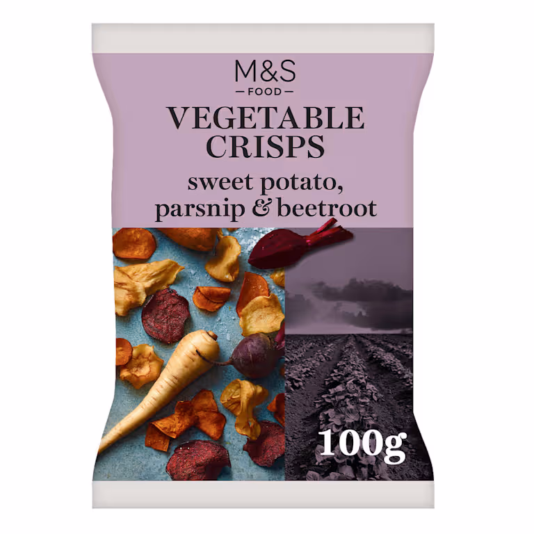 M&S Sweet Potato, Parsnip and Beetroot Vegetable Crisps