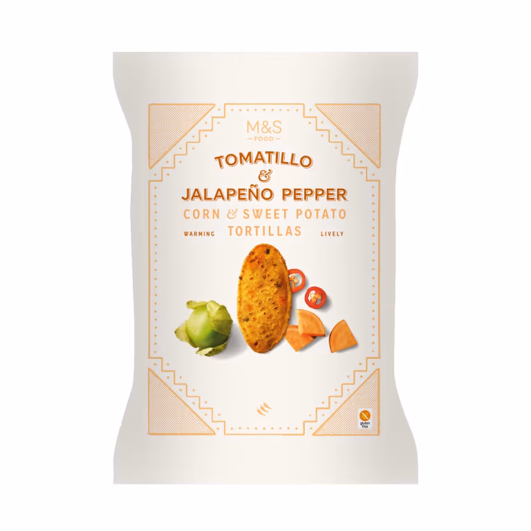 M&S Tomatillo and Jalapeño Pepper Corn and Sweet Potato Tortillas