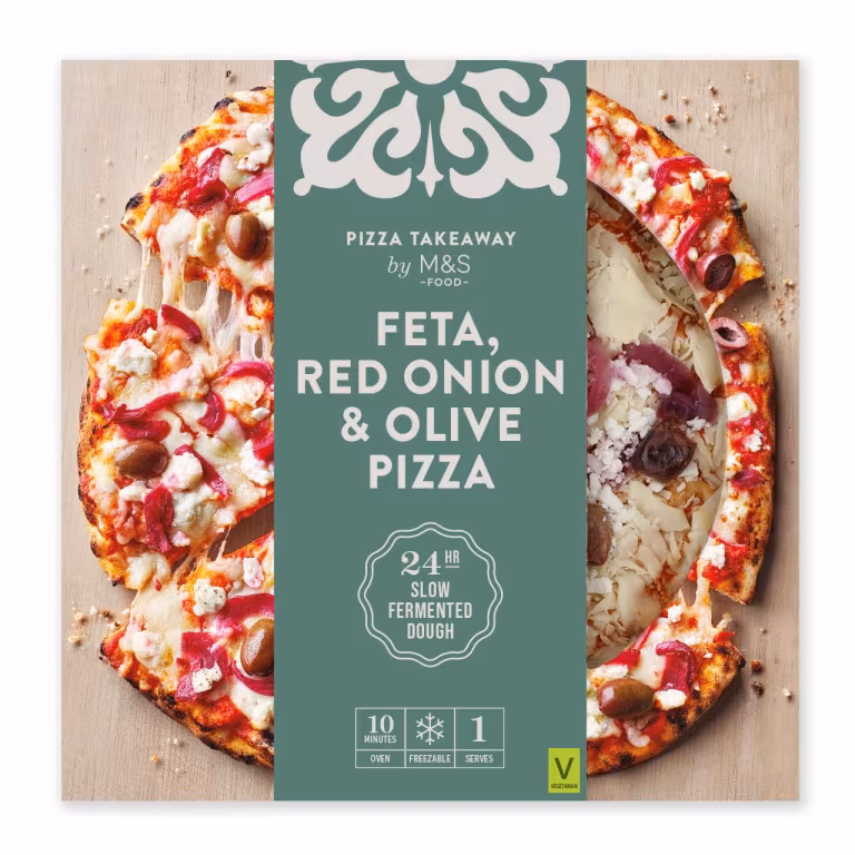 M&S Feta, Red Onion and Olive Pizza
