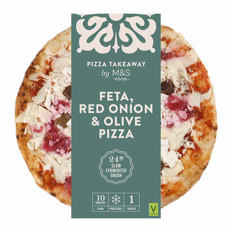 M&S Feta, Red Onion and Olive Pizza