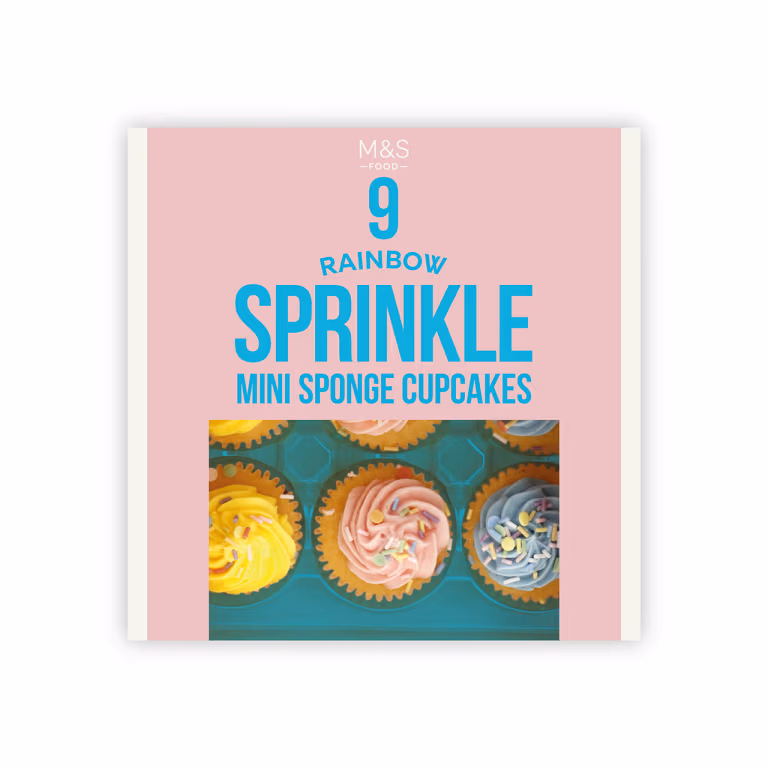 M&S Rainbow Sprinkle Mini Sponge Cupcakes