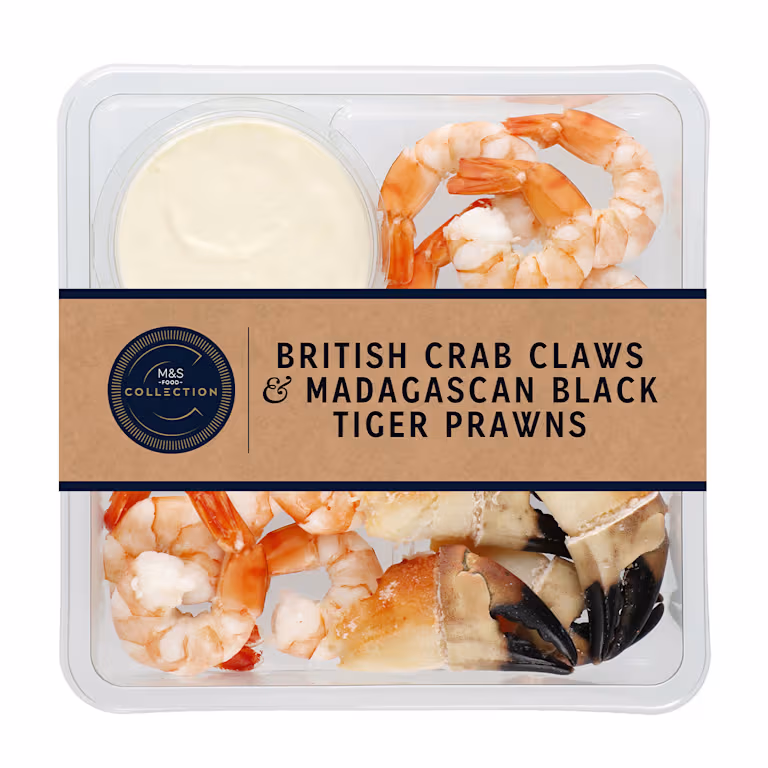 M&S British Crab Claws and Madagascan Black Tiger Prawns