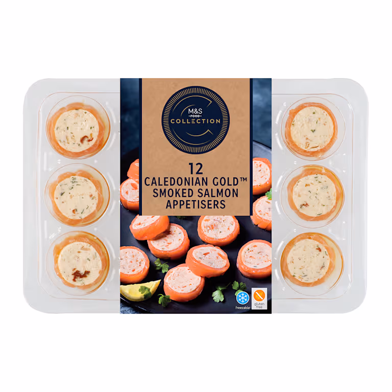 M&S 12 Caledonian Gold Smoked Salmon Appetisers
