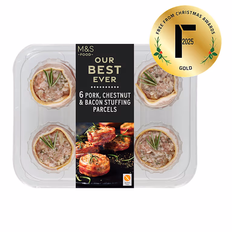 M&S Our Best Ever 6 Pork, Chestnut and Bacon Stuffing Parcels