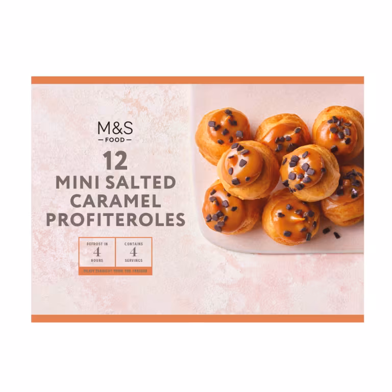 M&S 12 Mini Salted Caramel Profiteroles