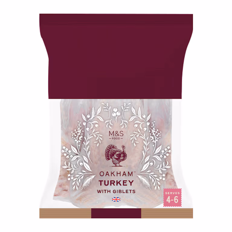 M&S Whole British Oakham Turkey with Giblets Serves 4-6