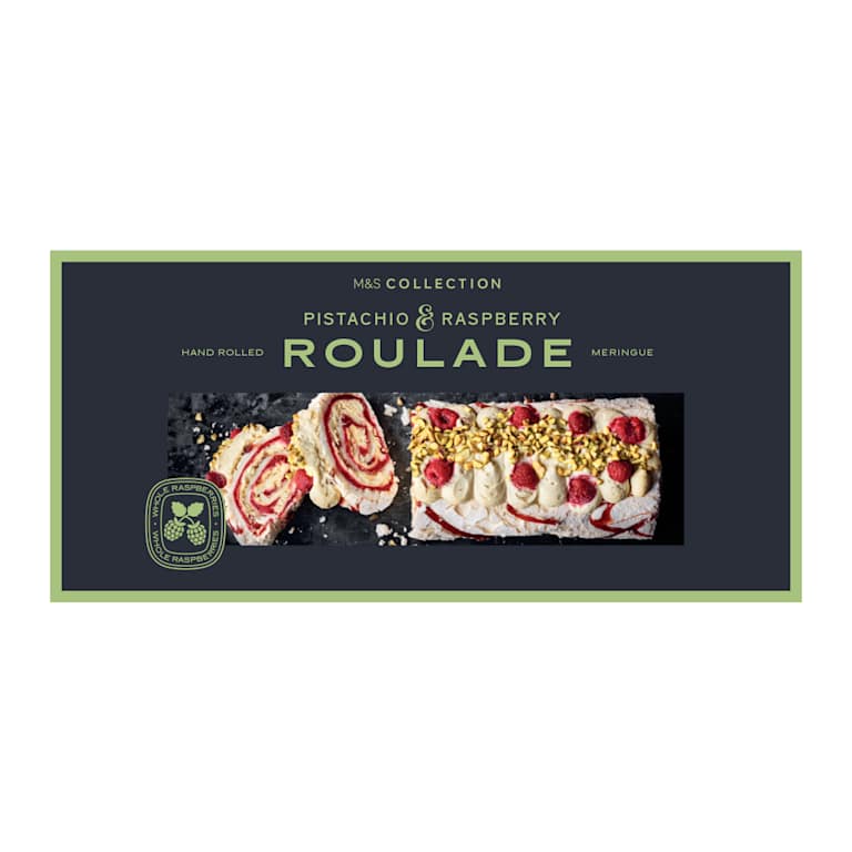 M&S Collection Pistachio and Raspberry Roulade