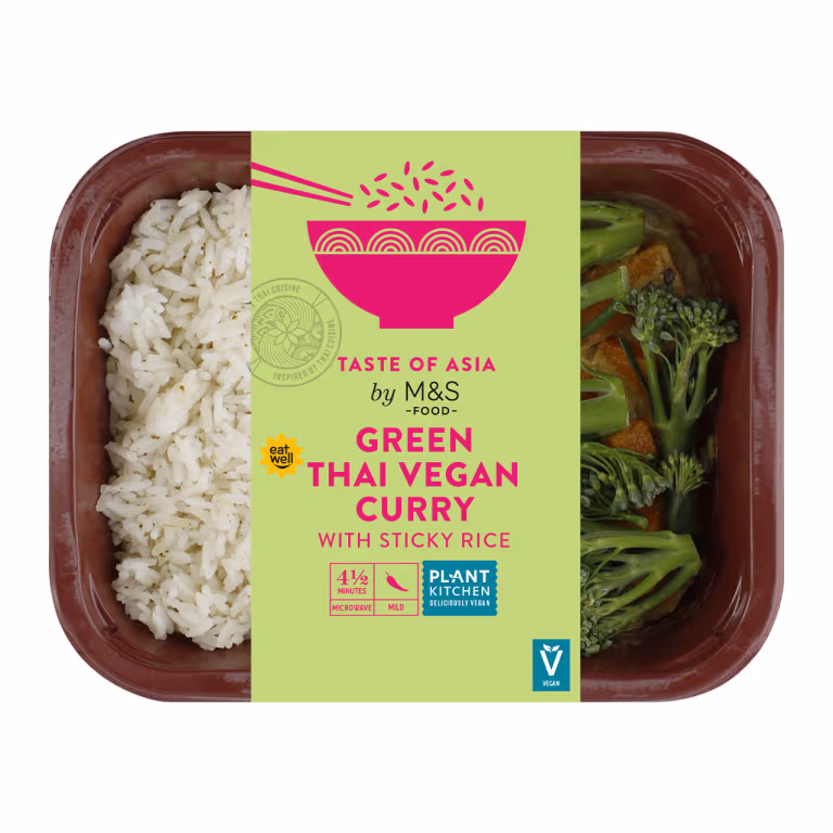 M&S Plant Kitchen Vegan Thai Curry and Jasmine Rice