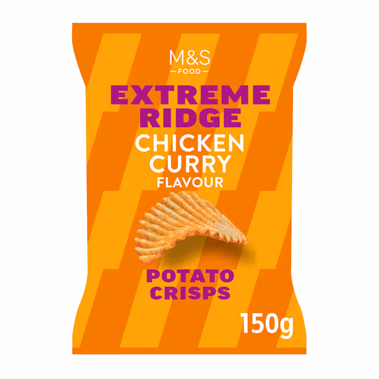 M&S Extreme Ridge Chicken Curry Flavour Potato Crisps