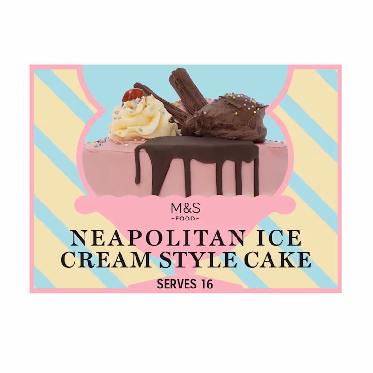 M&S Neapolitan Ice Cream Style Cake