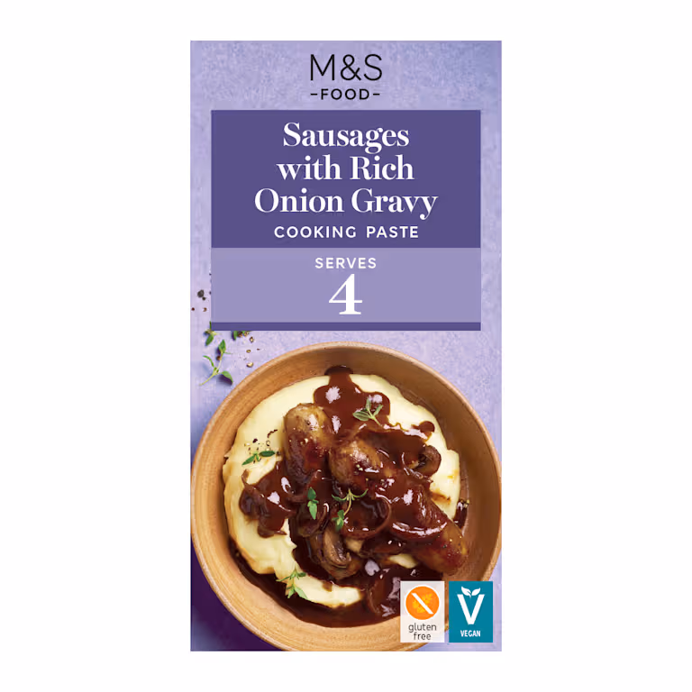 M&S Sausages with Rich Onion Gravy Cooking Paste