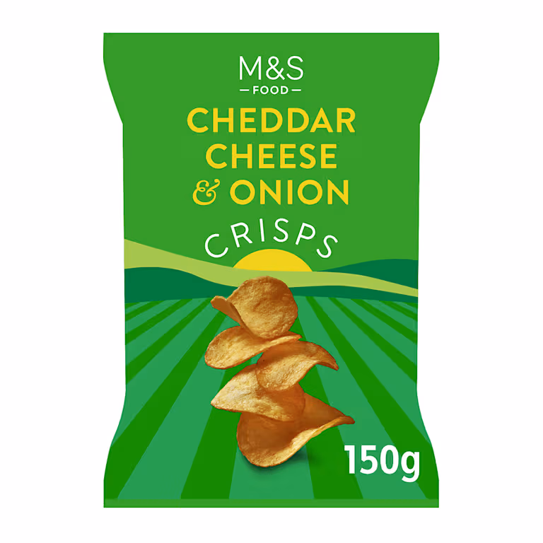 M&S Cheddar Cheese and Onion Crisps