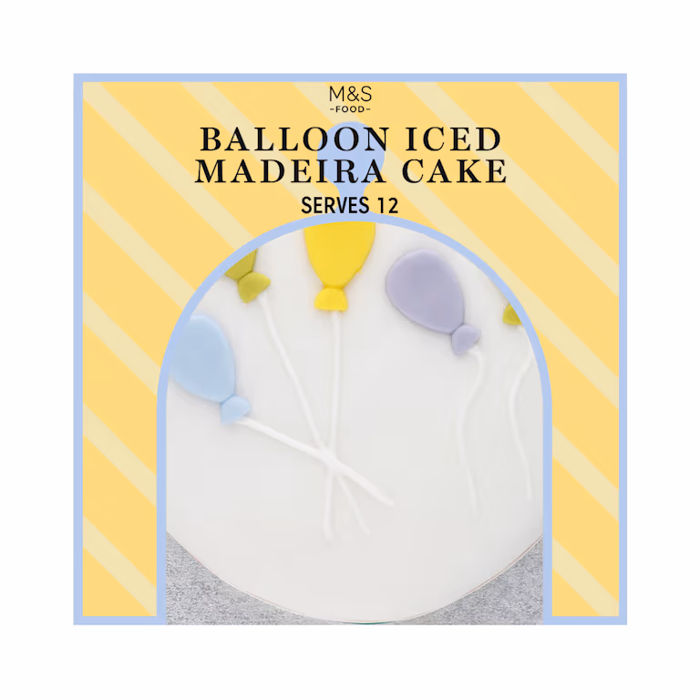 M&S Balloon Iced Madeira Cake