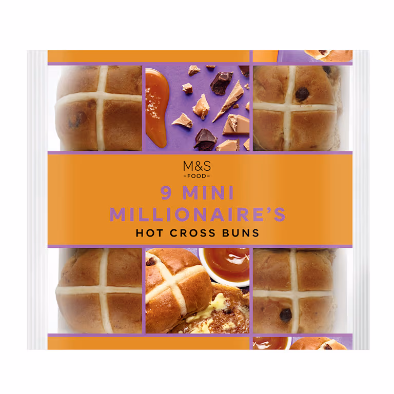 M&S 9 Mini Millionaire's Hot Cross Buns