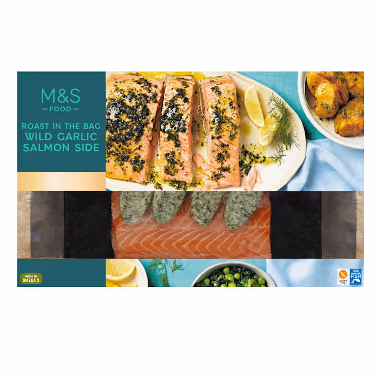 M&S Wild Garlic Salmon Side
