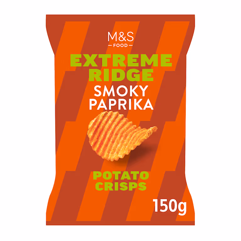 M&S Extreme Ridge Smoky Paprika Potato Crisps