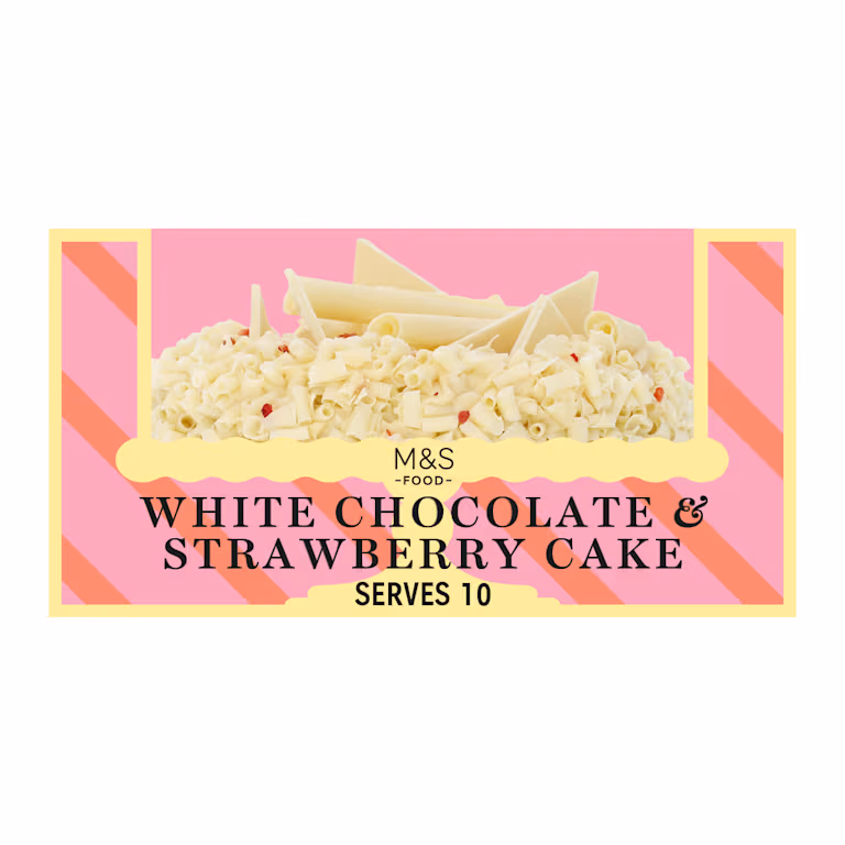 M&S White Chocolate and Strawberry Cake