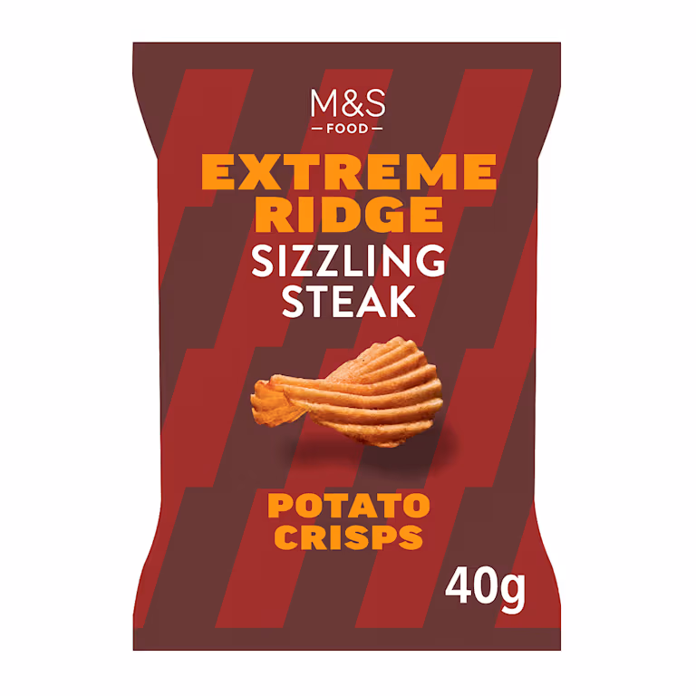 M&S Extreme Ridge Sizzling Steak Crisps