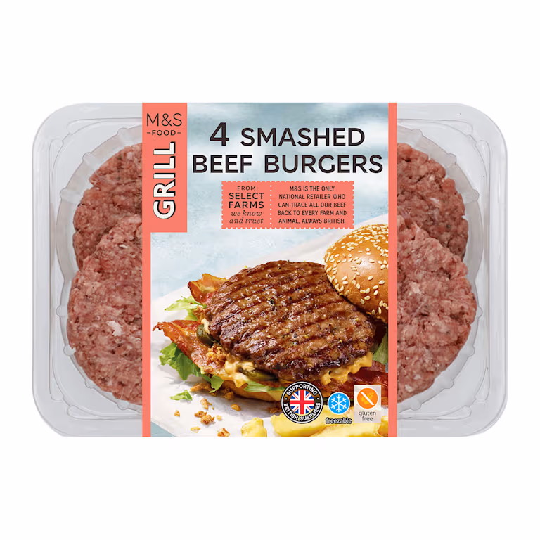 M&S Smashed Beef Burgers