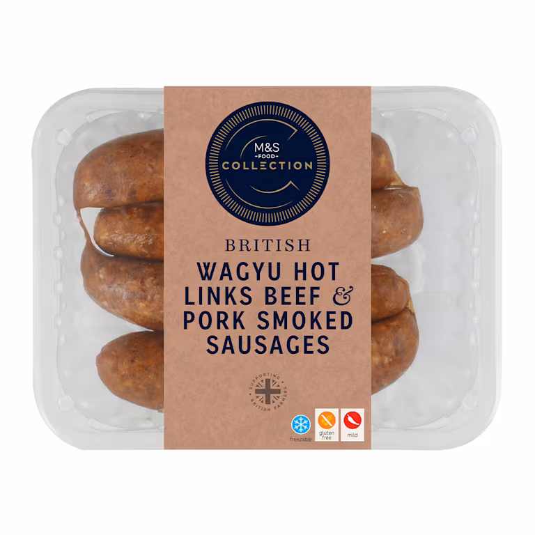 M&S British Wagyu Hot Links Beef and Pork Smoked Sauasages