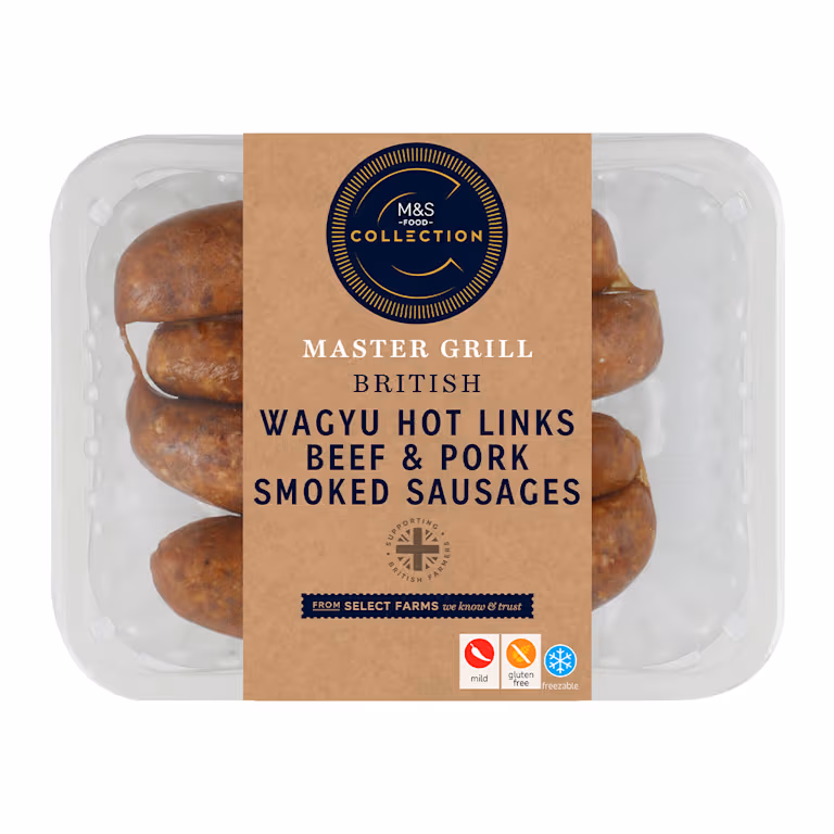 M&S British Wagyu Hot Links Beef and Pork Smoked Sauasages