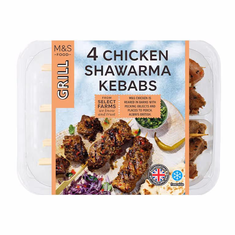 M&S 4 Chicken Shawarma Kebabs
