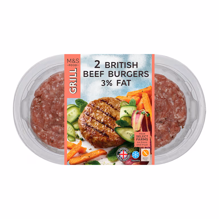 M&S British Beef Burgers 3% Fat