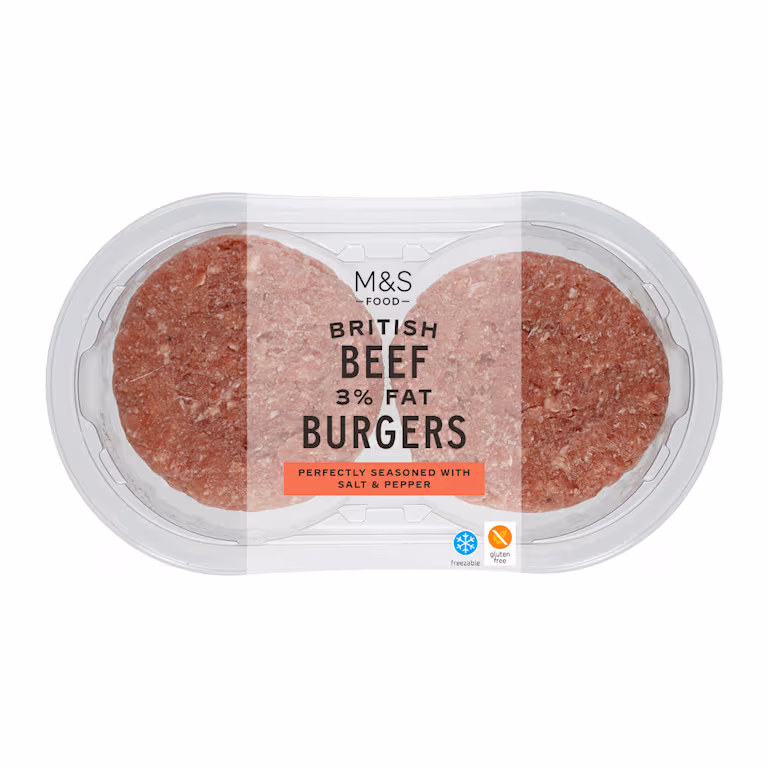 M&S British Beef Burgers 3% Fat