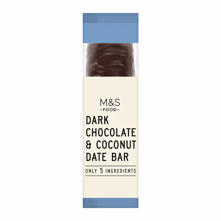 M&S Only 5 Ingredients Dark Chocolate and Coconut Date Bar