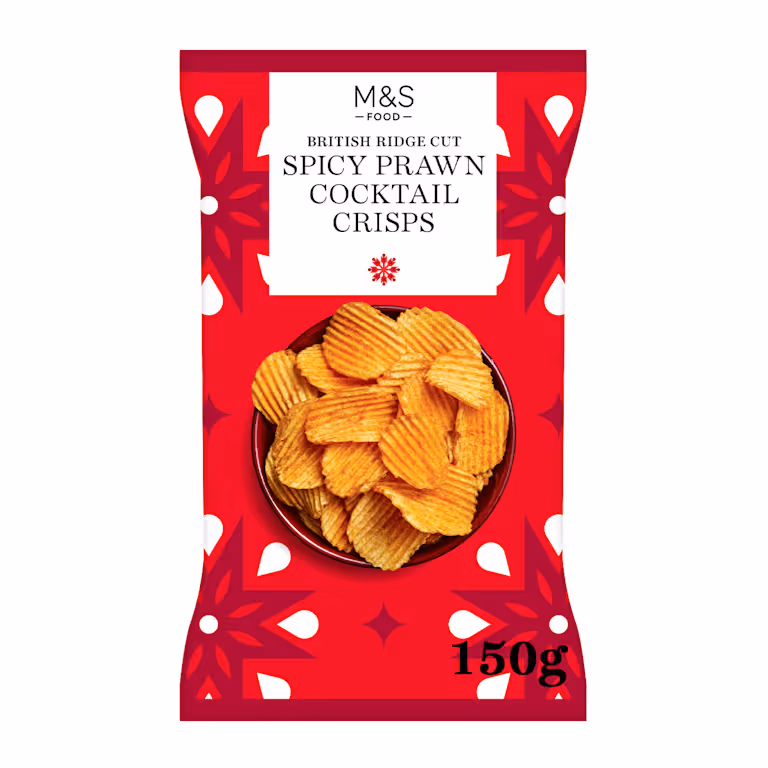 M&S British Ridge Cut Spicy Prawn Cocktail Crisps