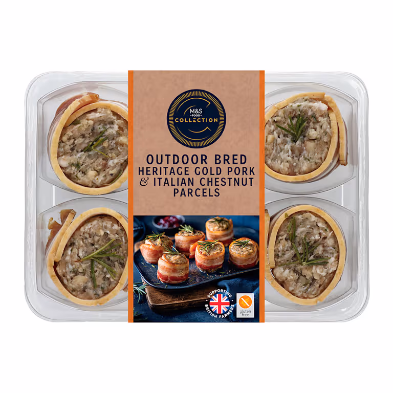 M&S Collection Outdoor Bred Heritage Gold Pork and Italian Chestnut Parcels