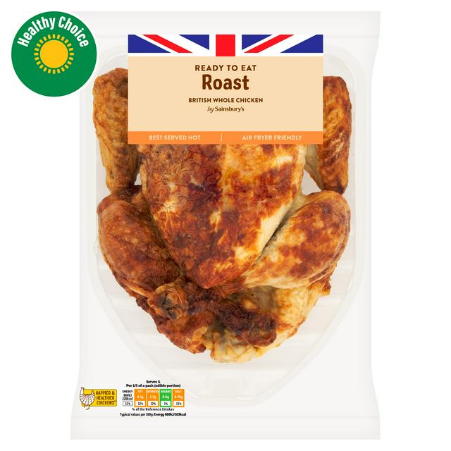 Sainsbury's Roast Whole Cooked British Chicken 894g - 1112g