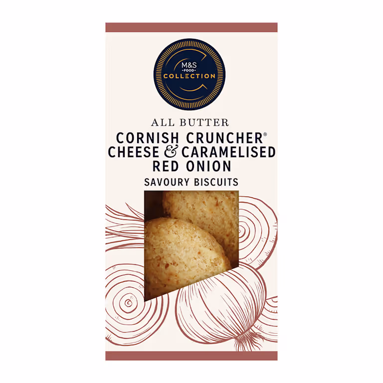 M&S Collection All Butter Cornish Cruncher Cheese and Caramelised Red Onion Savoury Biscuits