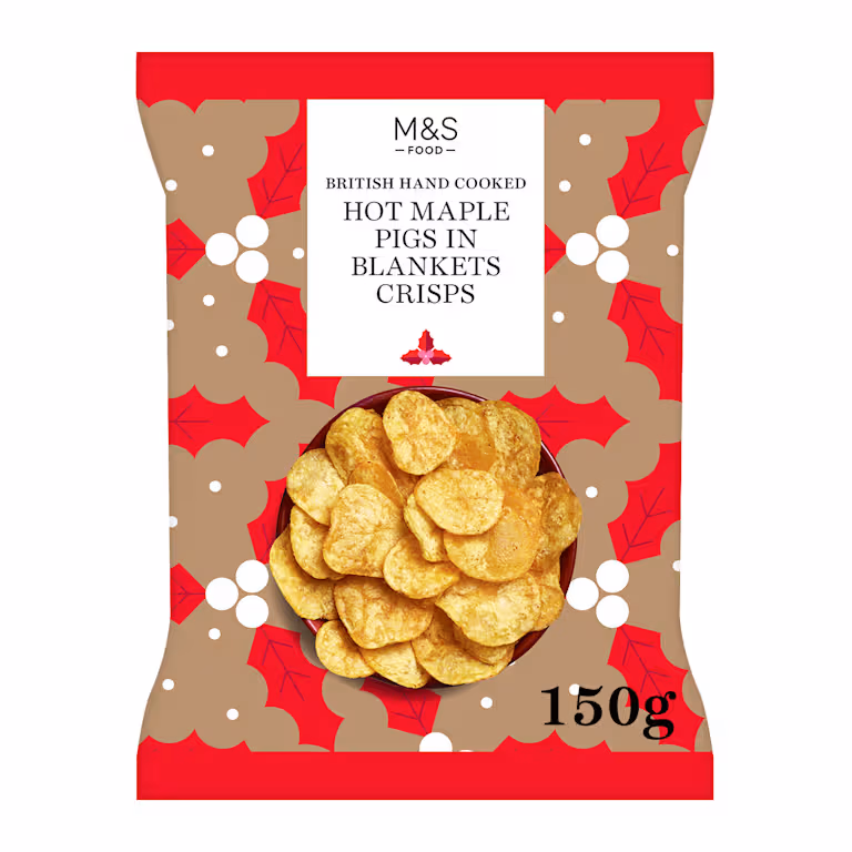 M&S British Hand Cooked Hot Maple Pigs in Blankets Crisps