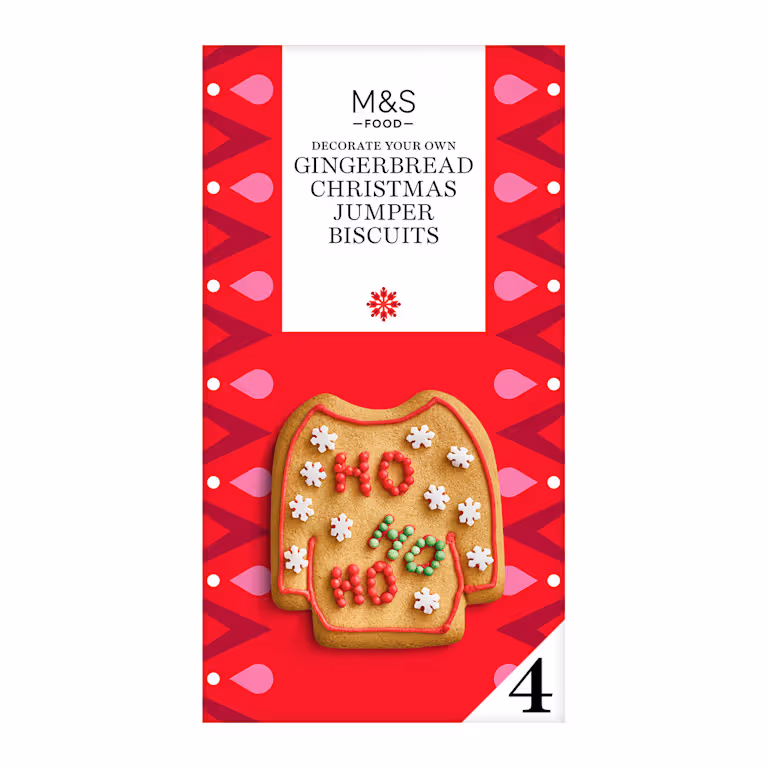 M&S Decorate Your Own Gingerbread Christmas Jumper Biscuits